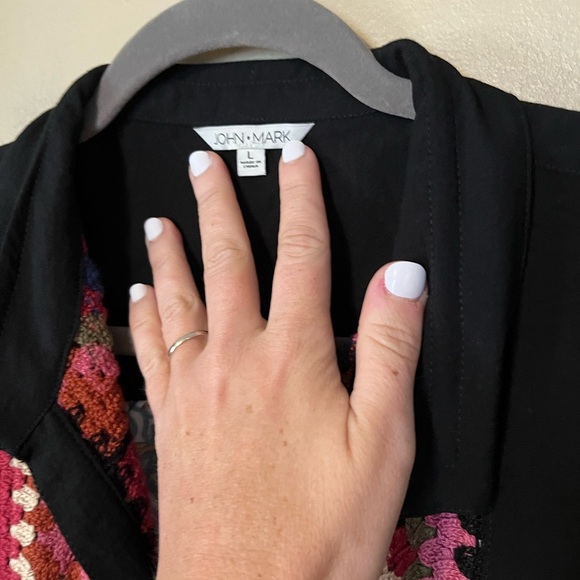 JOHN MARK Boho Crochet Art To Wear Tunic Top NEW - Picture 6 of 9